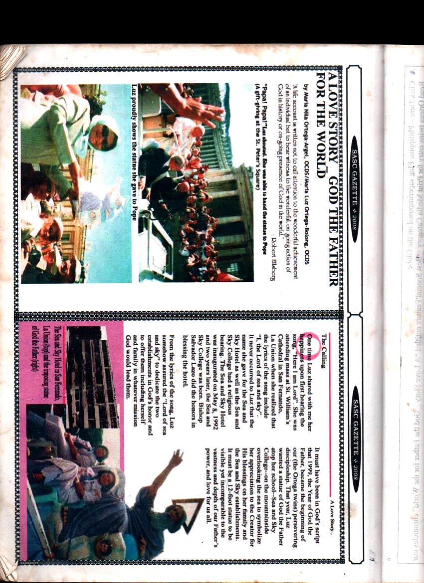 A LOVE STORY - GOD THE FATHER FOR THE WORLD